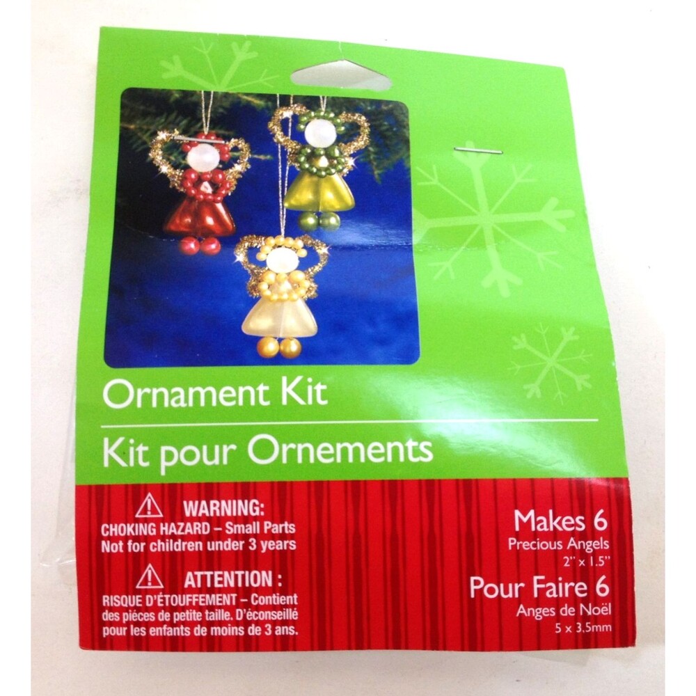 The Beadery Christmas Angels Bead Beaded Ornament Craft KIT Makes 6 Factory Seal